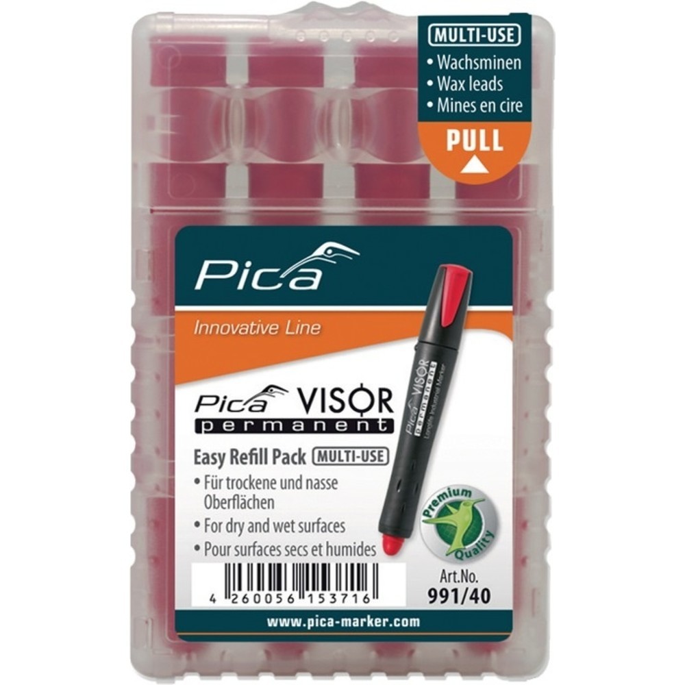 Produktabbildung: PICA Minenset Visor permanent, wasserfest, 4x rot, 4 Minen / Set