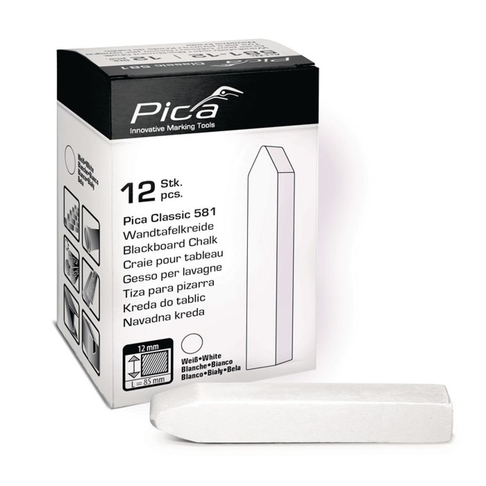 Produktabbildung Nr. 3: PICA Tafelkreide Classic, weiß, L90xB12xH12mm