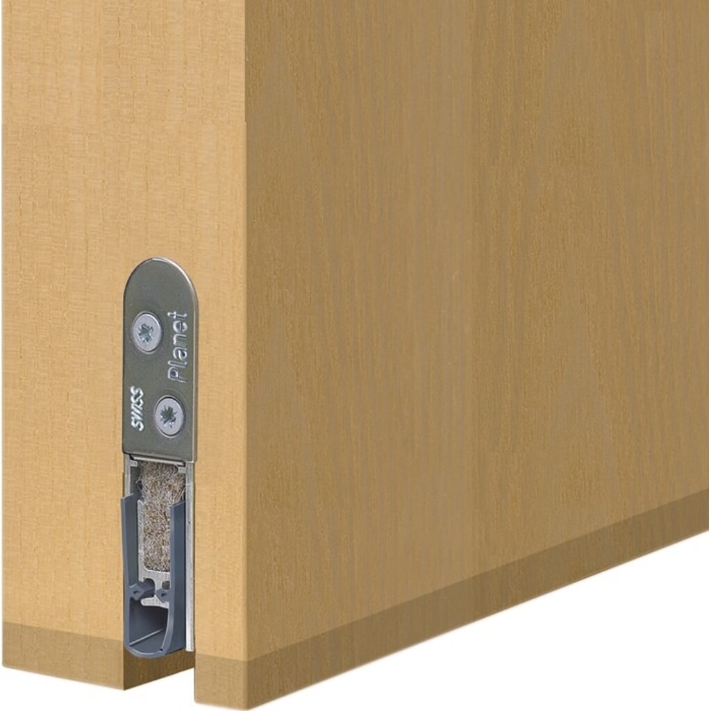 PLANET Türdichtung HS, Aluminium silberfarben eloxiert, 1-seitig Länge 1085 mm, Holztüren Produktabbildung Nr. 2: PLANET Türdichtung HS, Aluminium silberfarben eloxiert, 1-seitig Länge 1085 mm, Holztüren