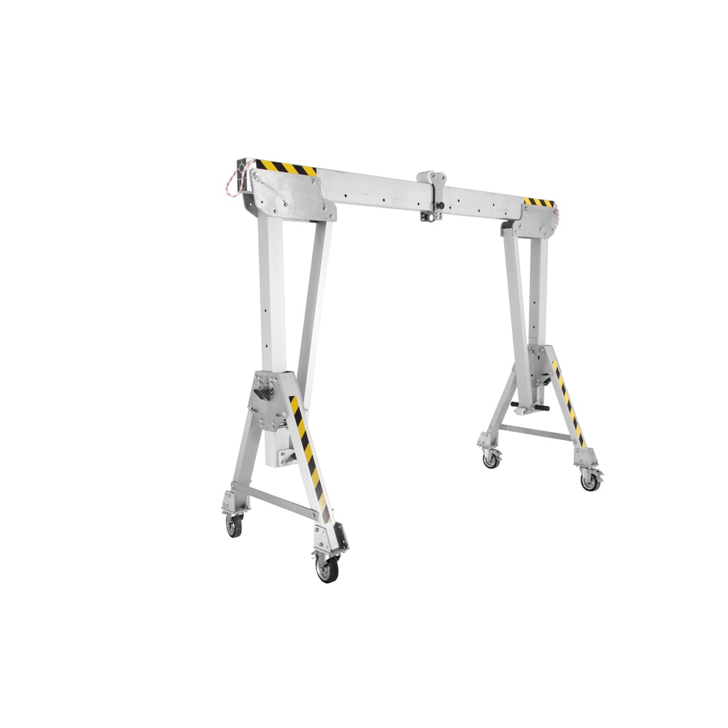 Produktabbildung: PLANETA Alu-Portalkran RAPK, inkl. Hebelzug, verfahrbar, Länge 2.000 mm, TK 3.000 kg, Größe S