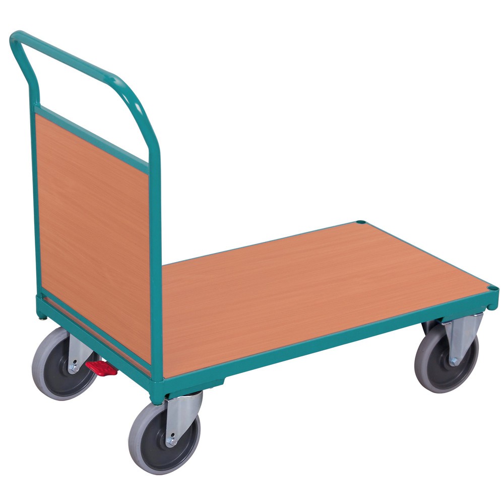 Produktabbildung: Plattformwagen Ameise®, mit Stirnwand, Ladefläche BxT 500 x 880 mm, mit Zentralbremse