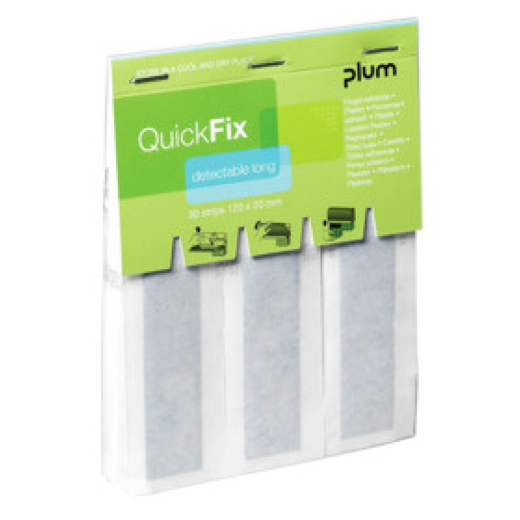 Produktabbildung: Plum Pflaster Nachfüllset für Pflasterspender QuickFix, Inhalt: 30 Stück, Größe (LxB): 12,0 x 2,0 cm