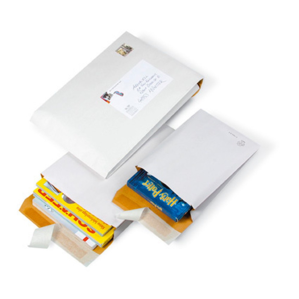 Produktabbildung: Polster-Versandtasche, 250 x 353 x 50 mm, weiß, DIN B4, K-Pack, 1 VE = 100 Stk
