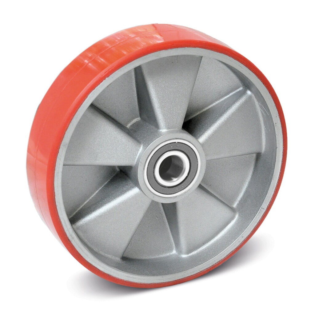 PU-Lenkrad für Handhubwagen Ameise® Typ ACY20, HLTN, Bj. ab '09, Ø 180 mm, rot Produktabbildung: PU-Lenkrad für Handhubwagen Ameise® Typ ACY20, HLTN, Bj. ab '09, Ø 180 mm, rot