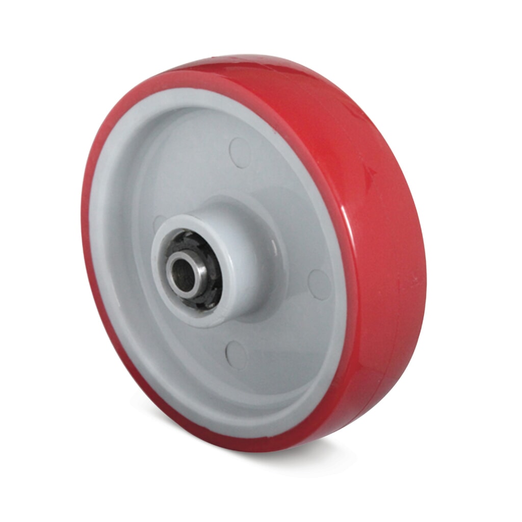 PU-Rad Basic, Rollenlager, ØxB 100 x 32 mm, TK 150 kg Produktabbildung: PU-Rad Basic, Rollenlager, ØxB 100 x 32 mm, TK 150 kg