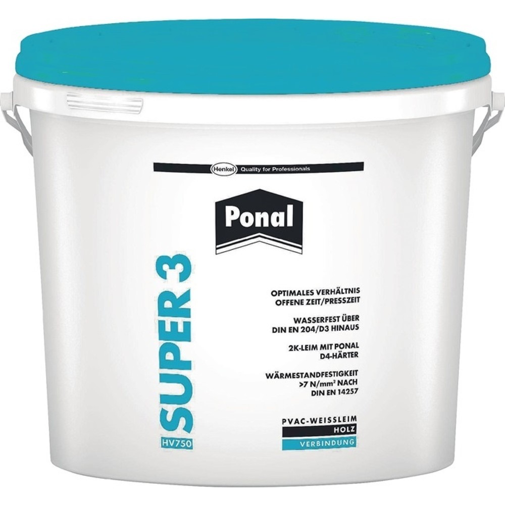 Produktabbildung: PONAL Holzleim Wasserfest / Super 3, EN 204: D3, 5 kg, Eimer