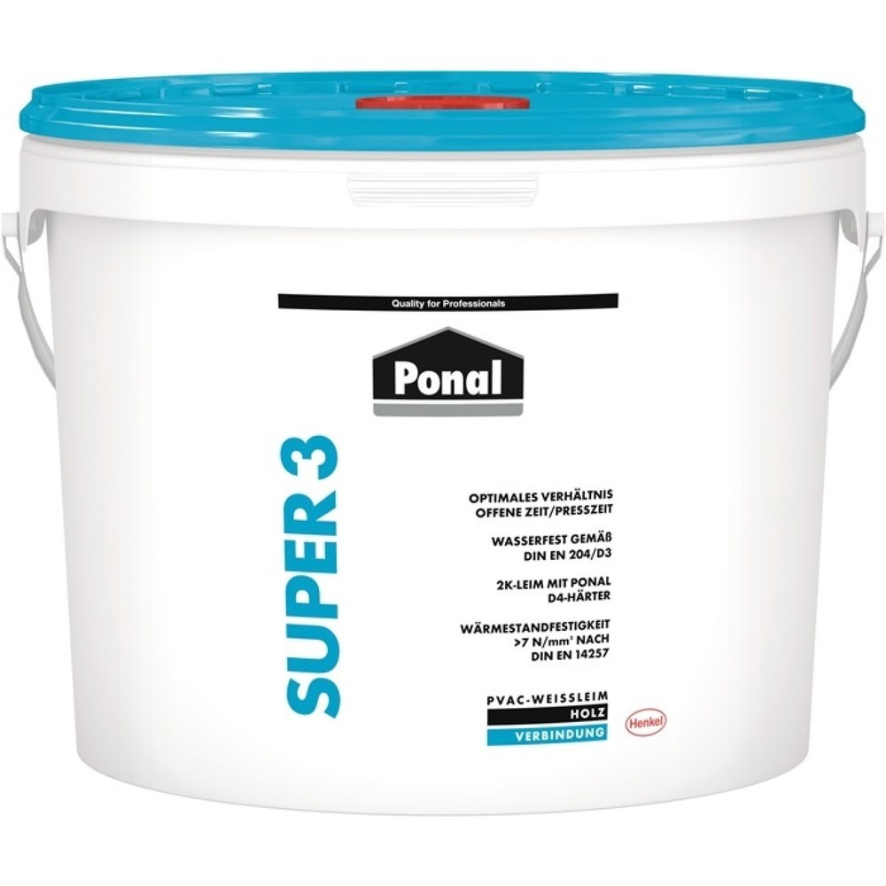 Produktabbildung: PONAL Holzleim Wasserfest / Super 3, EN 204: D3, 30 kg, Eimer