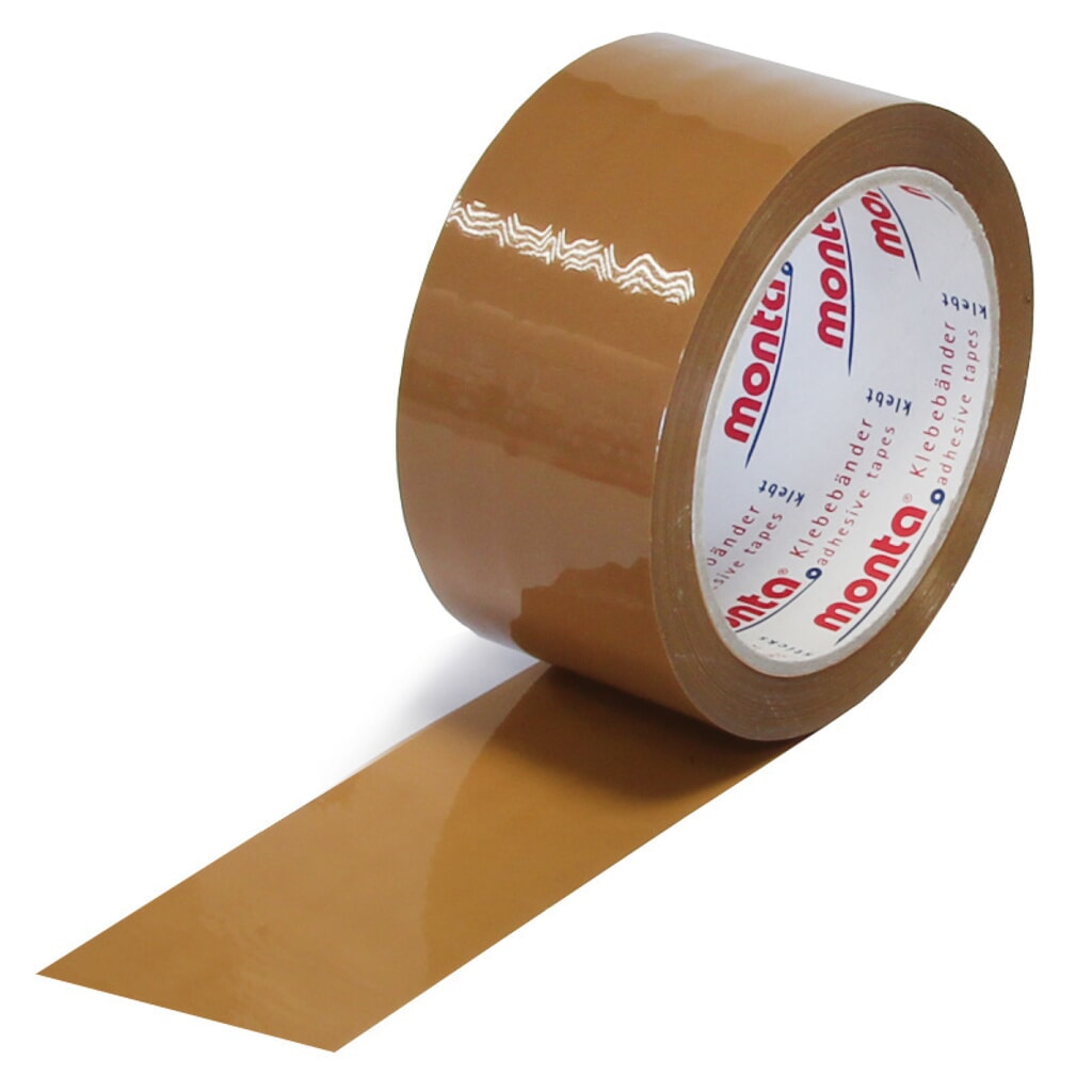 Produktabbildung: PP-Klebeband, 50 mm breit x 66 lfm, Stärke 48 µ, leise, braun, monta 610