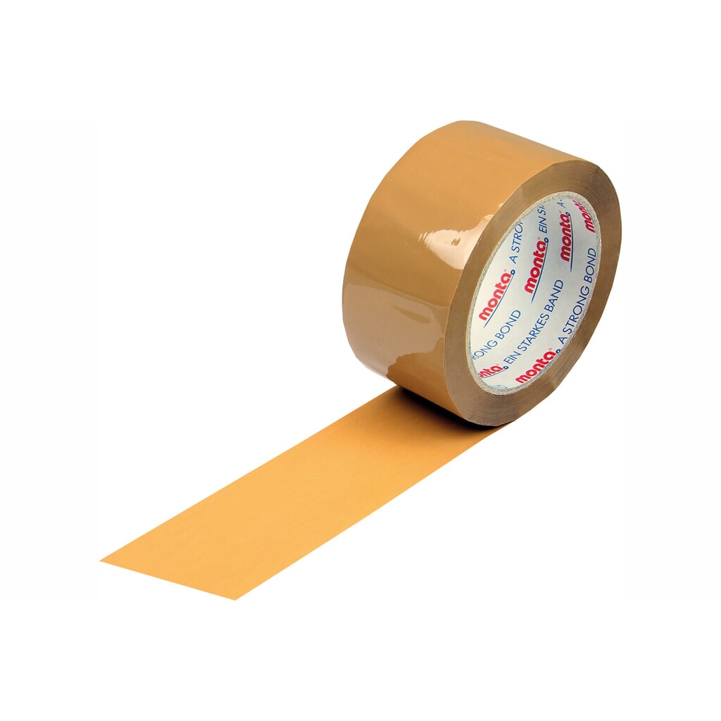 Produktabbildung: PP-Klebeband, 50 mm breit x 66 lfm, Stärke 57 µ, leise, braun, monta 315