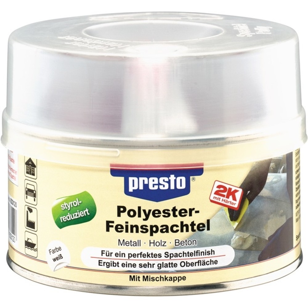 Produktabbildung Nr. 2: PRESTO 2K-Feinspachtellith® weiß,Härter rot 500g Dose PRESTO