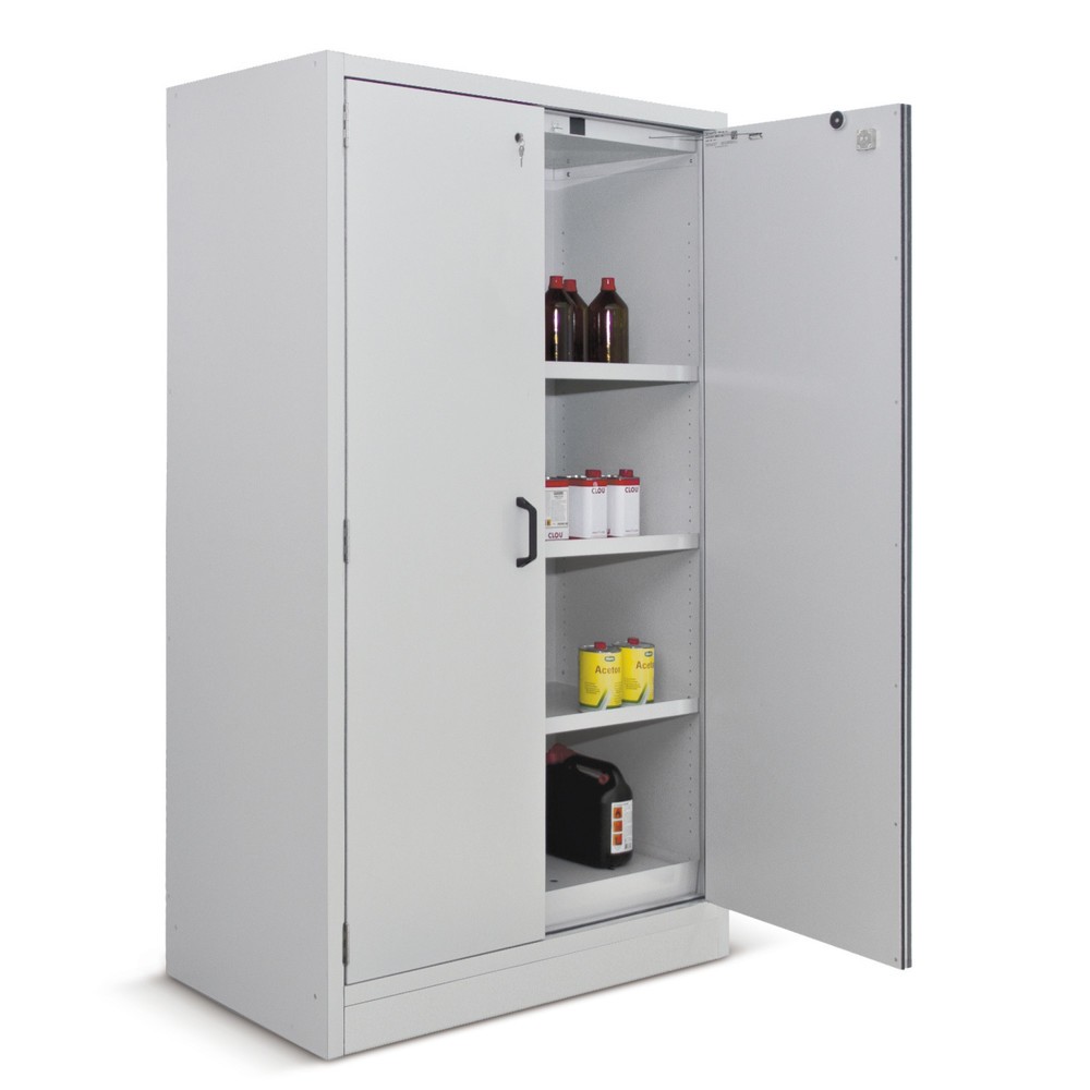 Produktabbildung: PRIORIT Sicherheitsschrank Typ 90, 3 Wannenböden aus Stahl, HxBxT 1.960 x 1.200 x 595 mm