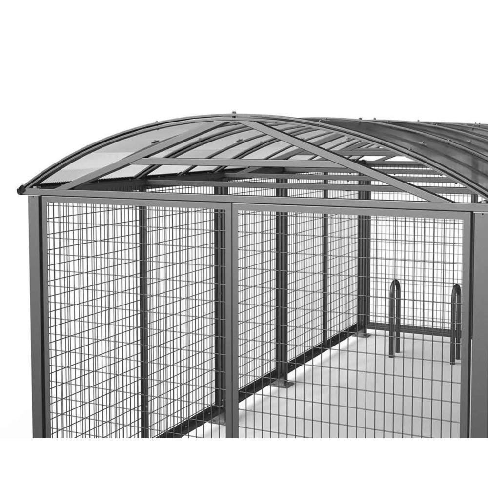Produktabbildung Nr. 3: PROCITY® Abschließbare Überdachung XL, mit Seitenverkleidungen und Tür mit Zahlencode, Drahtgitter beschichtet, anthrazit