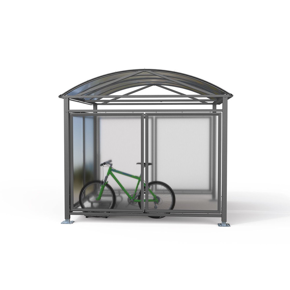 Produktabbildung Nr. 3: PROCITY® Fahr- und Motorrad-Überdachung All-In-One, L, Grundmodell mit Rückwand, Seitenverkleidungen, anthrazit