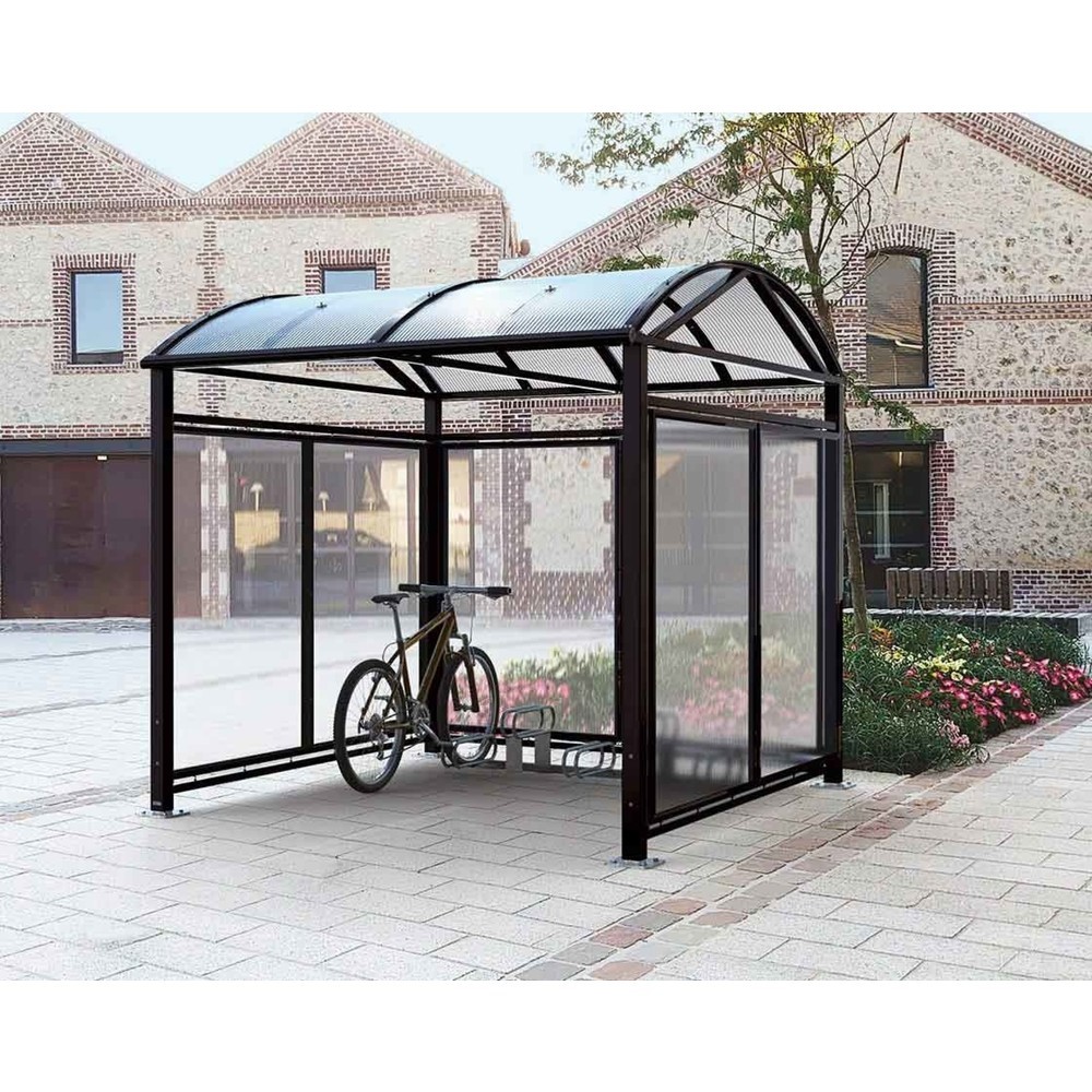 Produktabbildung Nr. 4: PROCITY® Fahr- und Motorrad-Überdachung All-In-One, L, Grundmodell mit Rückwand, Seitenverkleidungen, anthrazit
