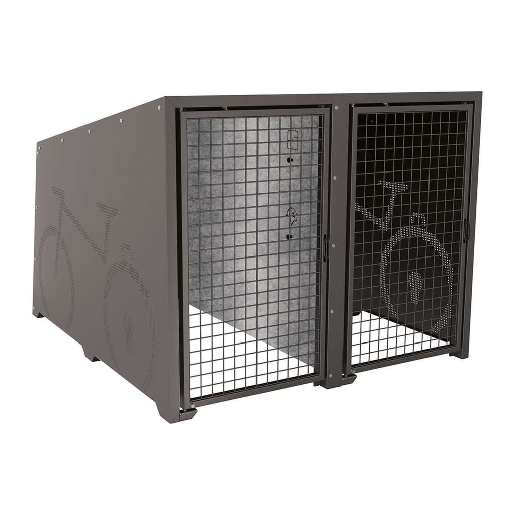PROCITY® Fahrradbox Berlin, Grundmodul 2 Plätze, Türen beschichtet, anthrazit Produktabbildung: PROCITY® Fahrradbox Berlin, Grundmodul 2 Plätze, Türen beschichtet, anthrazit