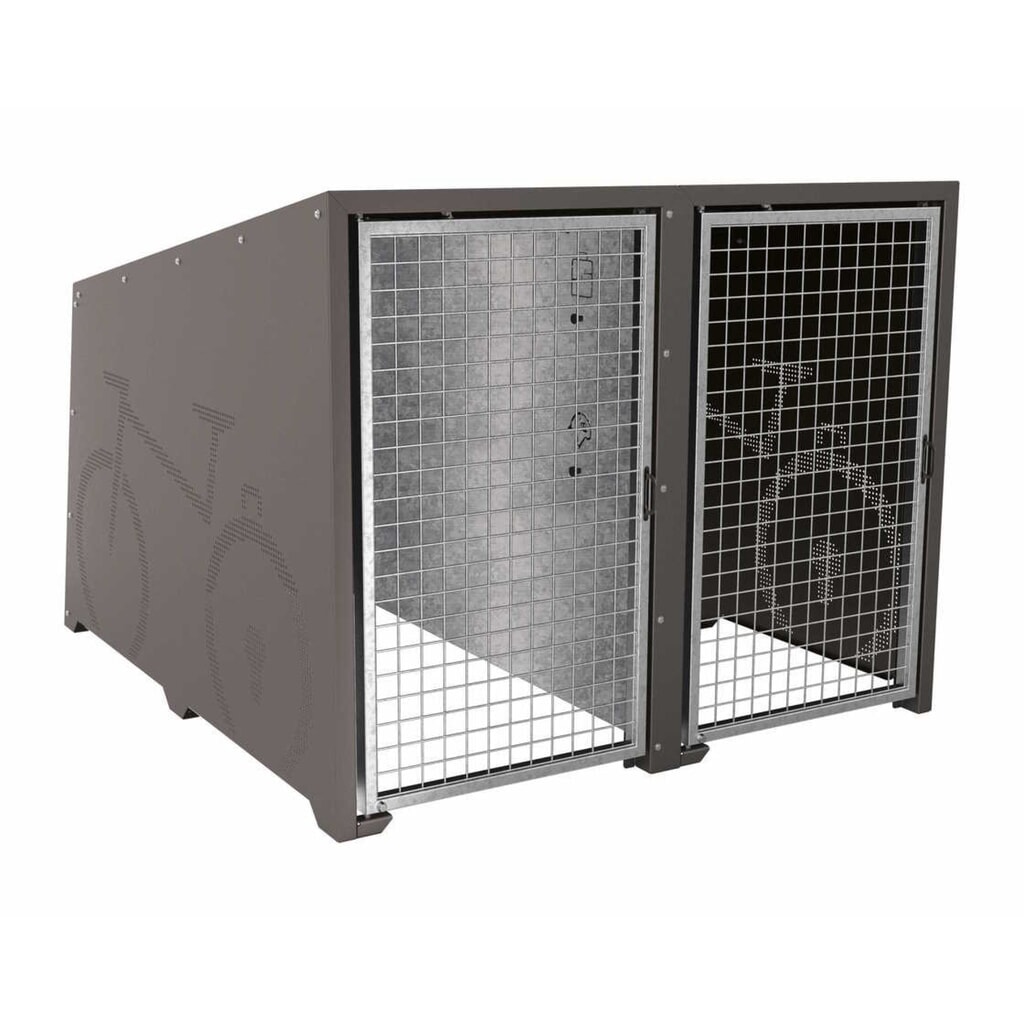 PROCITY® Fahrradbox Berlin, Grundmodul 2 Plätze, Türen feuerverzinkt, anthrazit Produktabbildung: PROCITY® Fahrradbox Berlin, Grundmodul 2 Plätze, Türen feuerverzinkt, anthrazit