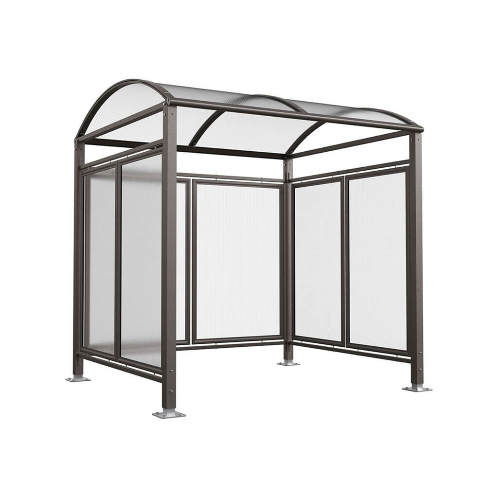 PROCITY® Fahrradüberdachung All-In-One, M, Grundmodell mit Rückwand und Seitenverkleidungen aus Polycarbonat, feste Pfosten, anthrazit Produktabbildung Nr. 1: PROCITY® Fahrradüberdachung All-In-One, M, Grundmodell mit Rückwand und Seitenverkleidungen aus Polycarbonat, feste Pfosten, anthrazit