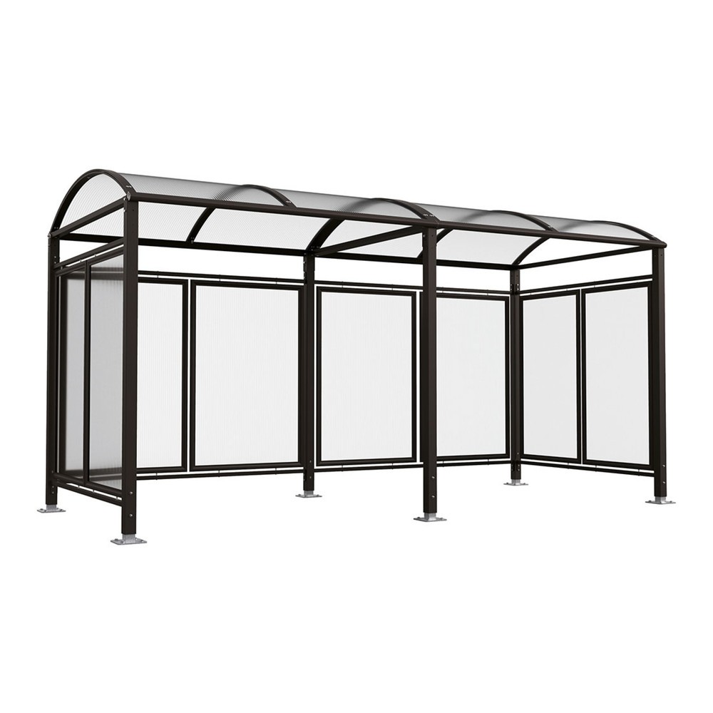 Produktabbildung: PROCITY® Fahrradüberdachung All-In-One, M, Grundmodell und Erweiterung, mit Rückwand und Seitenverkleidungen, schwarz