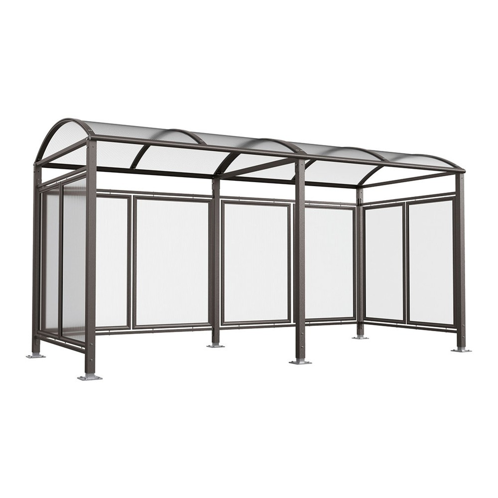 Produktabbildung: PROCITY® Fahrradüberdachung All-In-One, M, Grundmodell und Erweiterung, mit Rückwand und Seitenverkleidungen, anthrazit