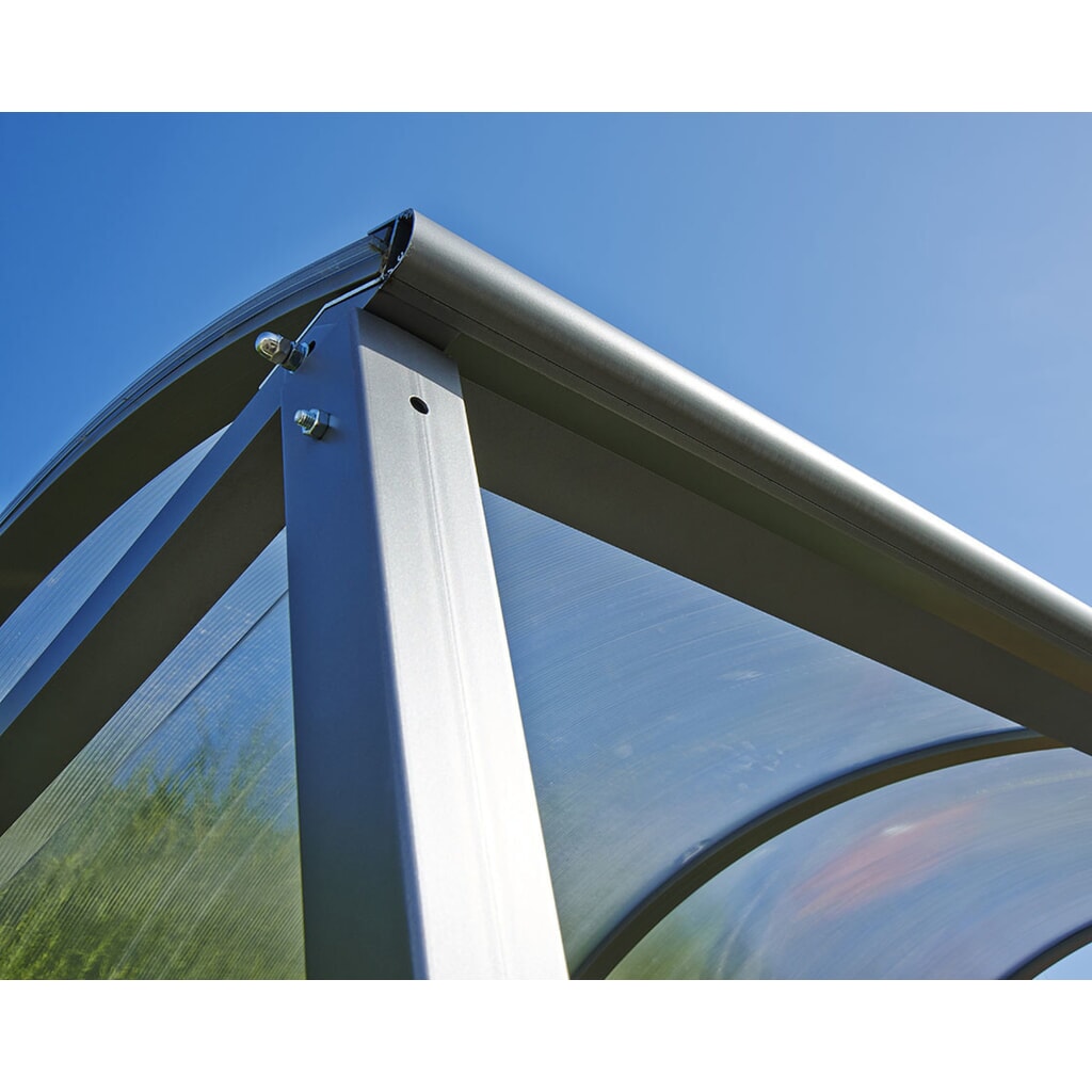 Produktabbildung Nr. 5: PROCITY® Fahrradüberdachung All-In-One, M, Grundmodell mit Rückwand und Seitenverkleidungen aus Polycarbonat, feste Pfosten, anthrazit