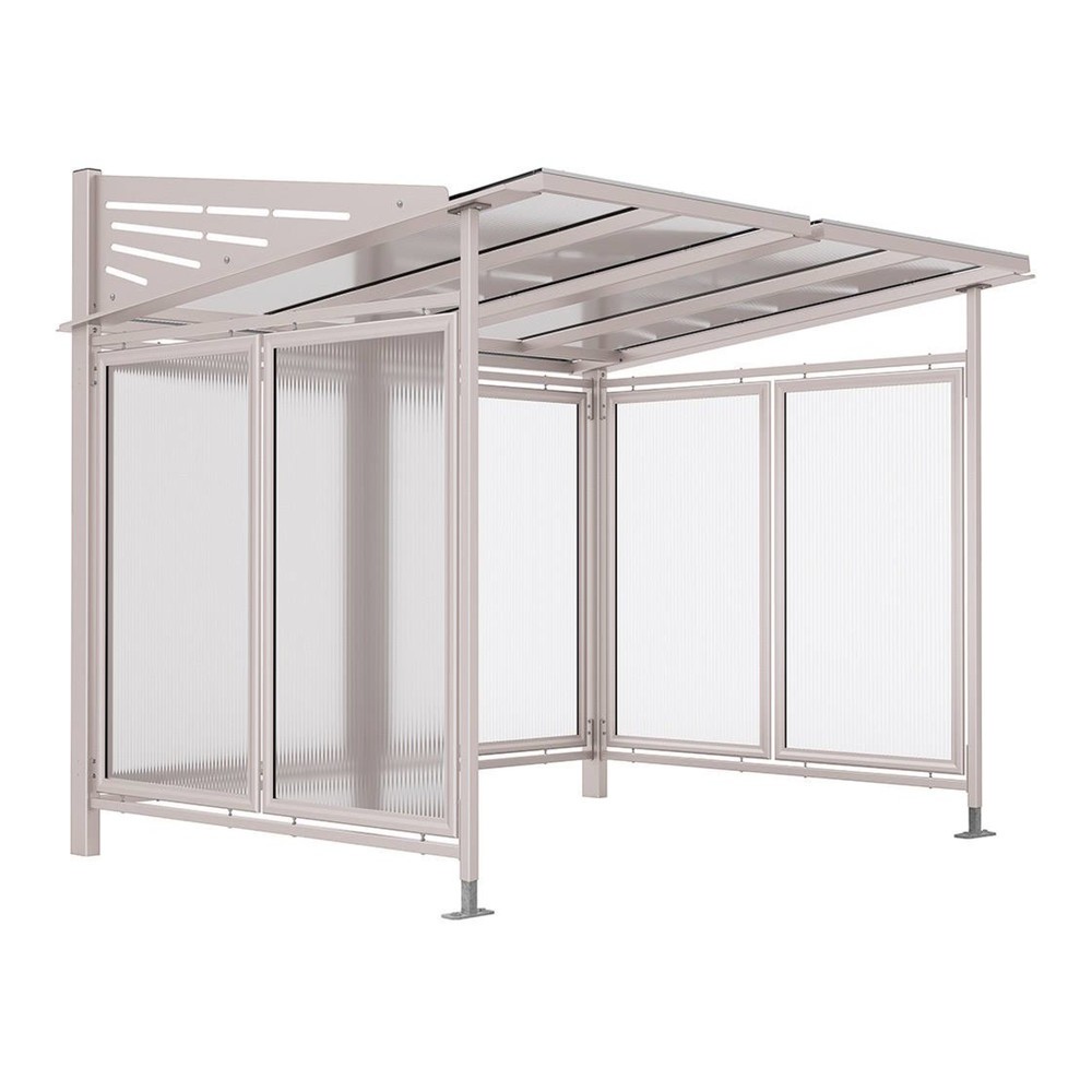 Produktabbildung: PROCITY® Fahrradüberdachung Convi® All-In-One, Grundmodell, mit Rückwand und Seitenverkleidungen, grau