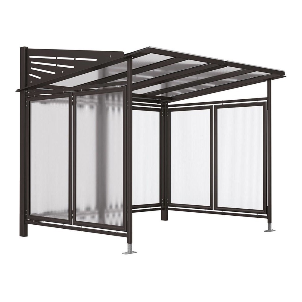 Produktabbildung: PROCITY® Fahrradüberdachung Convi® All-In-One, Grundmodell, mit Rückwand und Seitenverkleidungen, schwarz