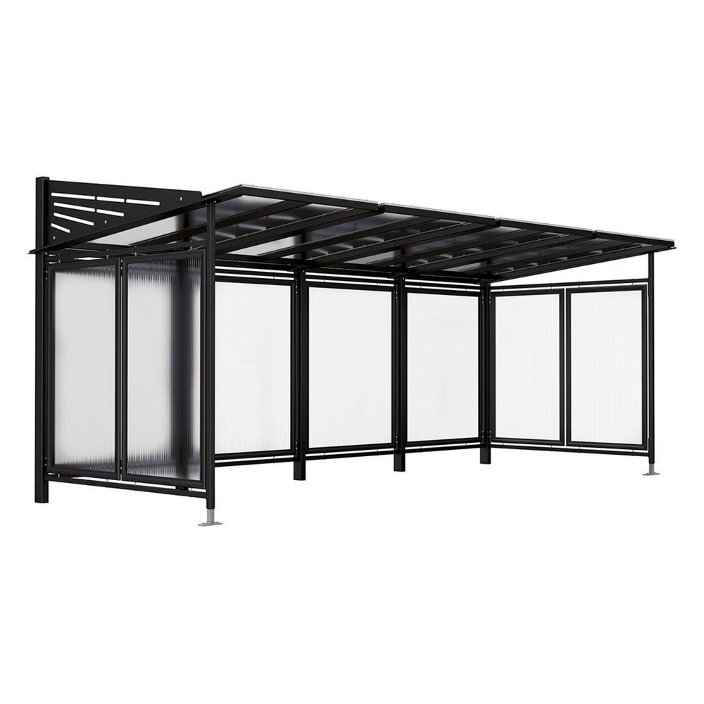 Produktabbildung: PROCITY® Fahrradüberdachung Convi® All-In-One, Grundmodell und Erweiterung, mit Rückwand und Seitenverkleidungen, schwarz