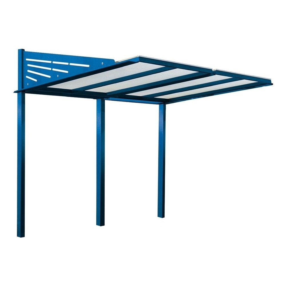 Produktabbildung: PROCITY® Fahrradüberdachung Convi®, Grundmodell, ohne Verkleidung, blau