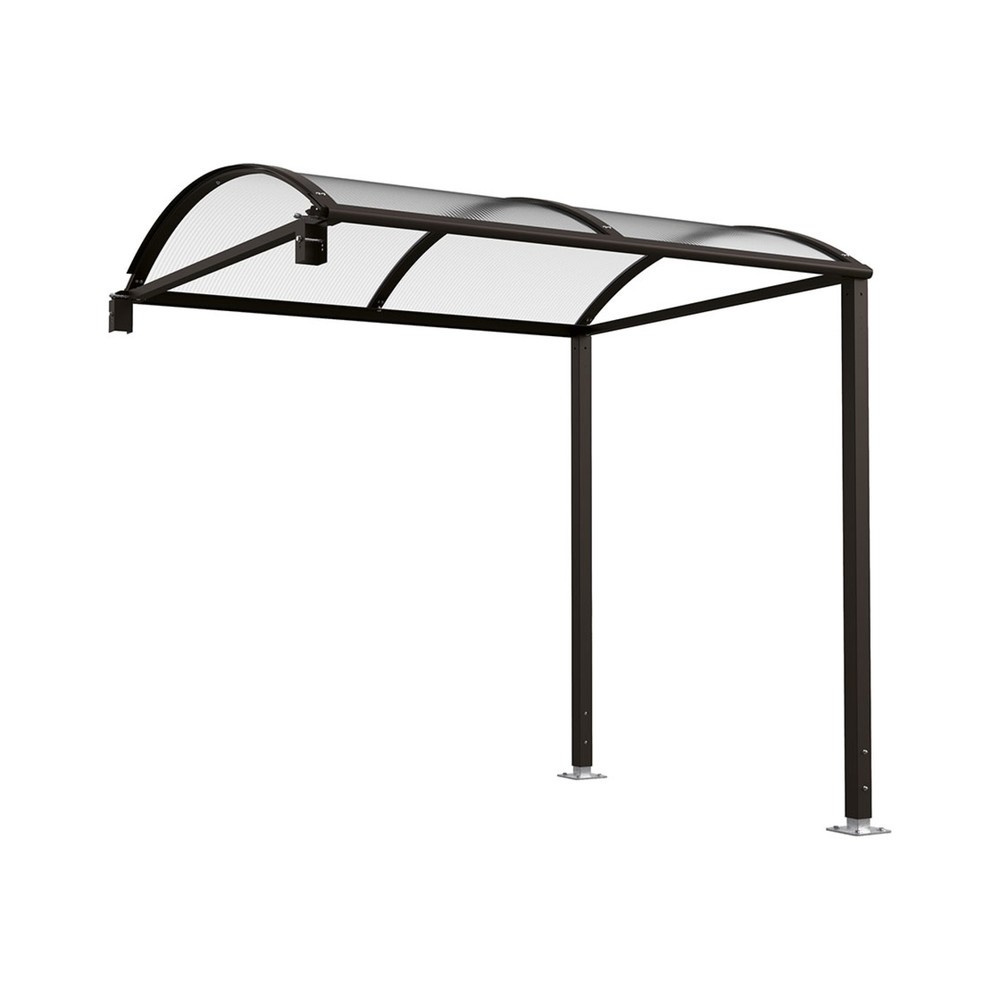 Produktabbildung: PROCITY® Fahrradüberdachung M, Erweiterung, ohne Verkleidung, schwarz