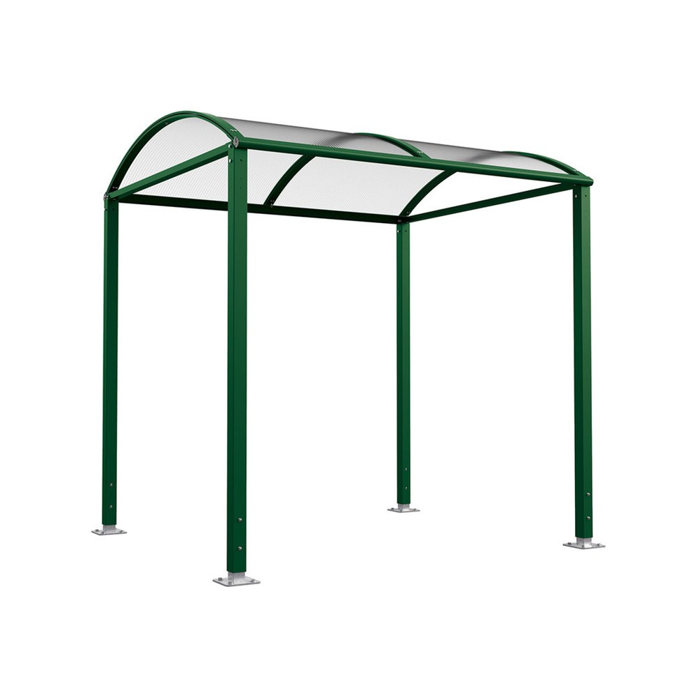 Produktabbildung: PROCITY® Fahrradüberdachung M, Grundmodell, ohne Verkleidung, grün