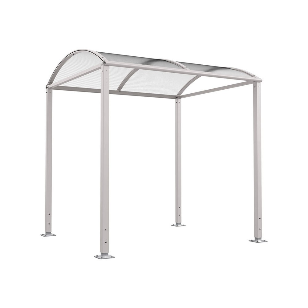 Produktabbildung: PROCITY® Fahrradüberdachung M, Grundmodell, ohne Verkleidung, grau