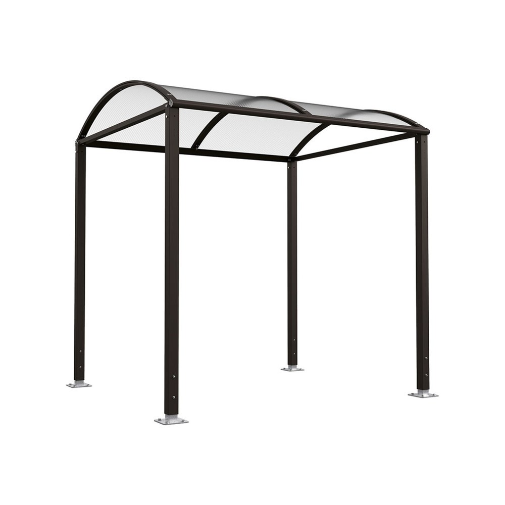 Produktabbildung: PROCITY® Fahrradüberdachung M, Grundmodell, ohne Verkleidung, schwarz
