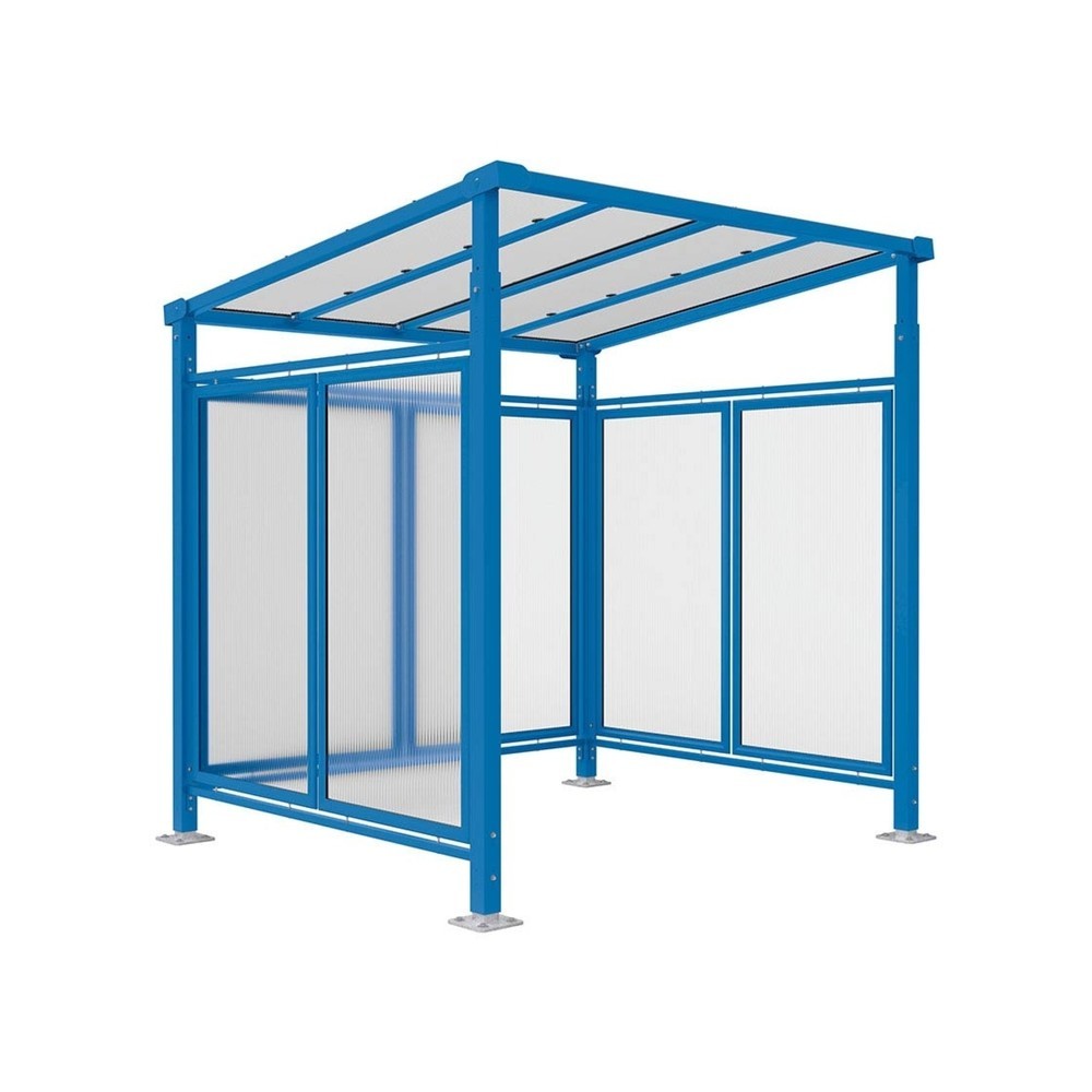 Produktabbildung Nr. 1: PROCITY® Fahrradüberdachung Milano, All-In-One, Grundmodell, mit Rückwand und Seitenverkleidungen, blau