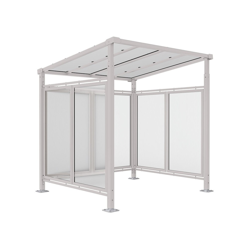 Produktabbildung Nr. 1: PROCITY® Fahrradüberdachung Milano, All-In-One, Grundmodell, mit Rückwand und Seitenverkleidungen, grau