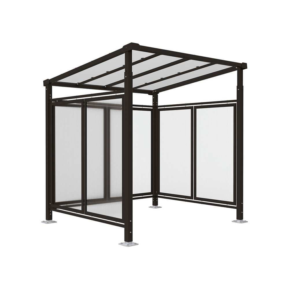 Produktabbildung Nr. 1: PROCITY® Fahrradüberdachung Milano, All-In-One, Grundmodell, mit Rückwand und Seitenverkleidungen, schwarz