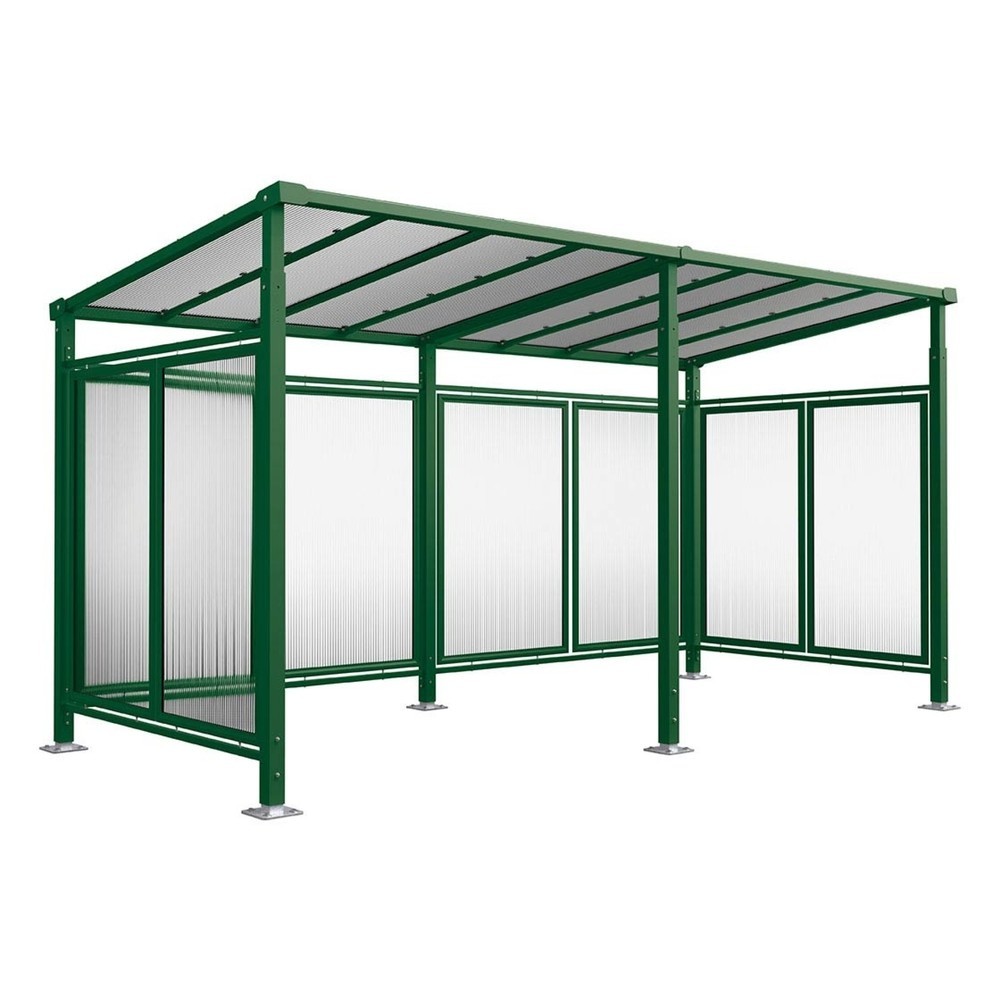 Produktabbildung Nr. 1: PROCITY® Fahrradüberdachung Milano, All-In-One, Grundmodell und Erweiterung, Rückwand und Seitenverkleidungen, grün