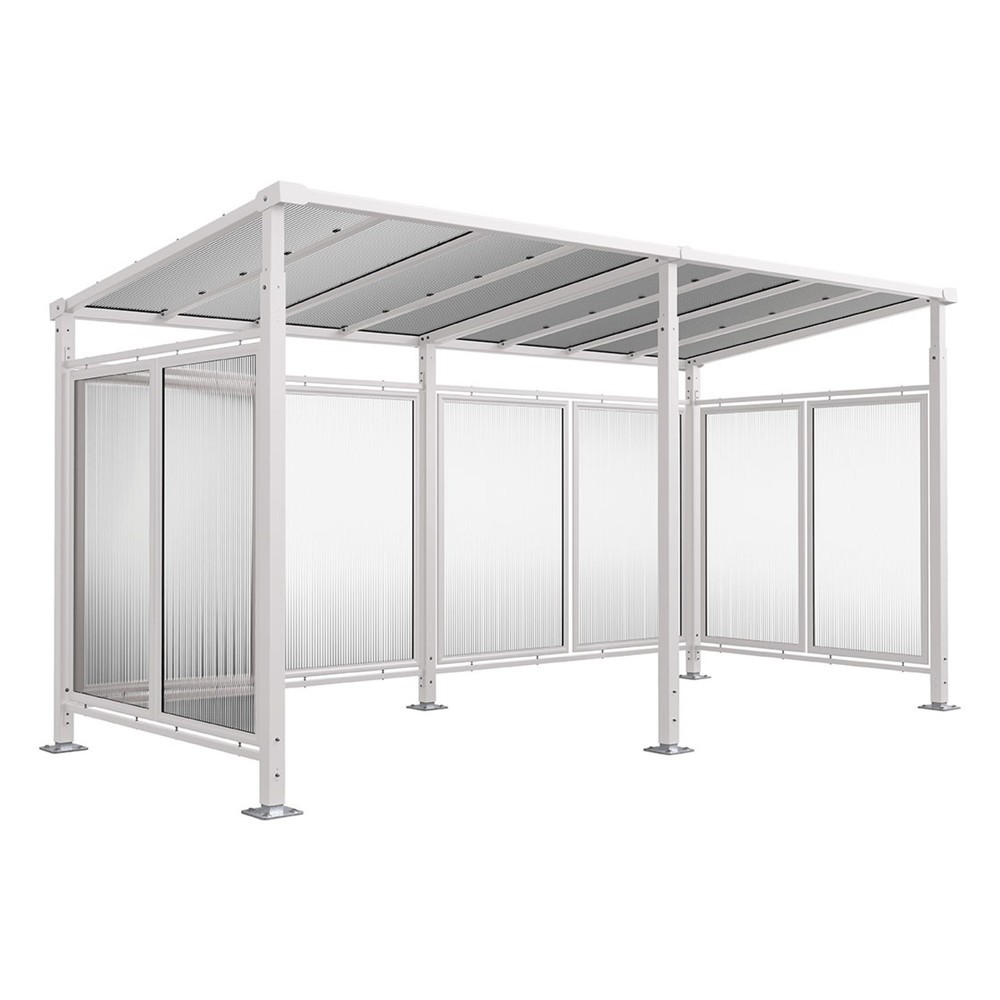 Produktabbildung Nr. 1: PROCITY® Fahrradüberdachung Milano, All-In-One, Grundmodell und Erweiterung, Rückwand und Seitenverkleidungen, grau