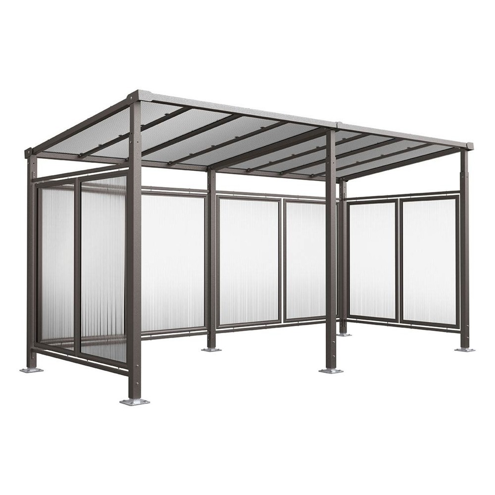 Produktabbildung: PROCITY® Fahrradüberdachung Milano, All-In-One, Grundmodell und Erweiterung, Rückwand und Seitenverkleidungen, anthrazit