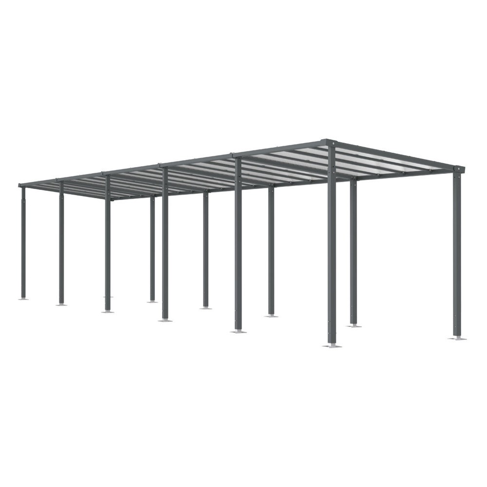 Produktabbildung Nr. 2: PROCITY® Fahrradüberdachung Milano, All-In-One, Grundmodell, mit Rückwand und Seitenverkleidungen, anthrazit