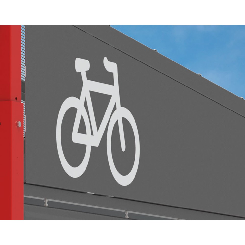 Produktabbildung Nr. 4: PROCITY® Fahrradüberdachung Milano, All-In-One, Grundmodell, mit Rückwand und Seitenverkleidungen, anthrazit