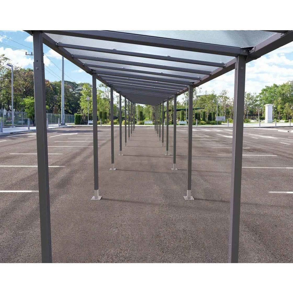 Produktabbildung Nr. 9: PROCITY® Fahrradüberdachung Milano, All-In-One, Grundmodell, mit Rückwand und Seitenverkleidungen, anthrazit