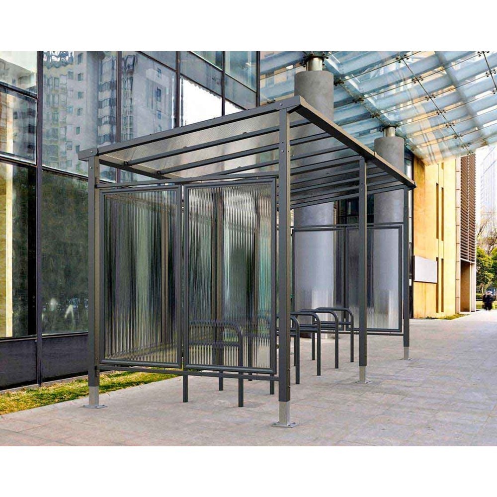 Produktabbildung Nr. 10: PROCITY® Fahrradüberdachung Milano, All-In-One, Grundmodell, mit Rückwand und Seitenverkleidungen, anthrazit