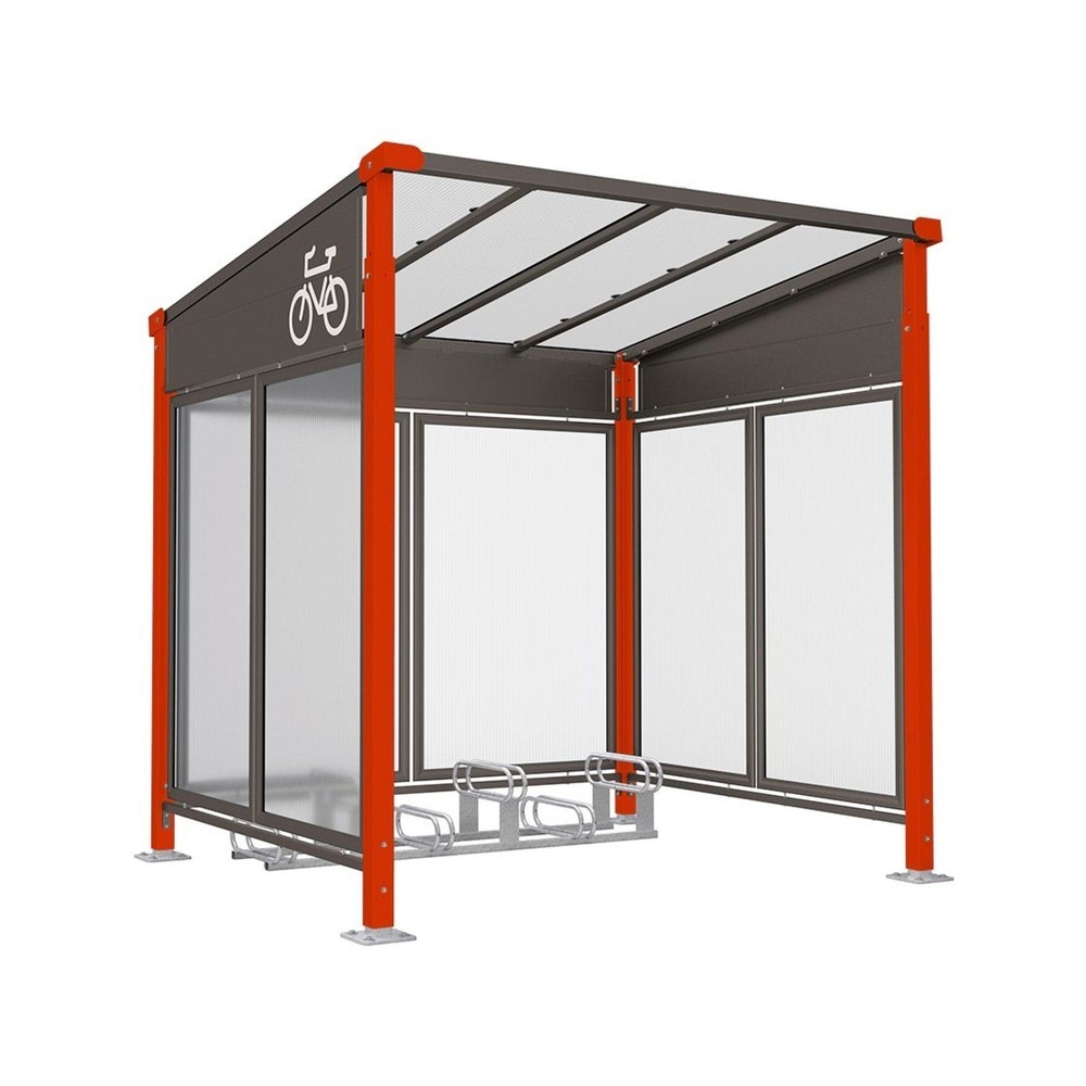 Produktabbildung Nr. 11: PROCITY® Fahrradüberdachung Milano, All-In-One, Grundmodell, mit Rückwand und Seitenverkleidungen, anthrazit