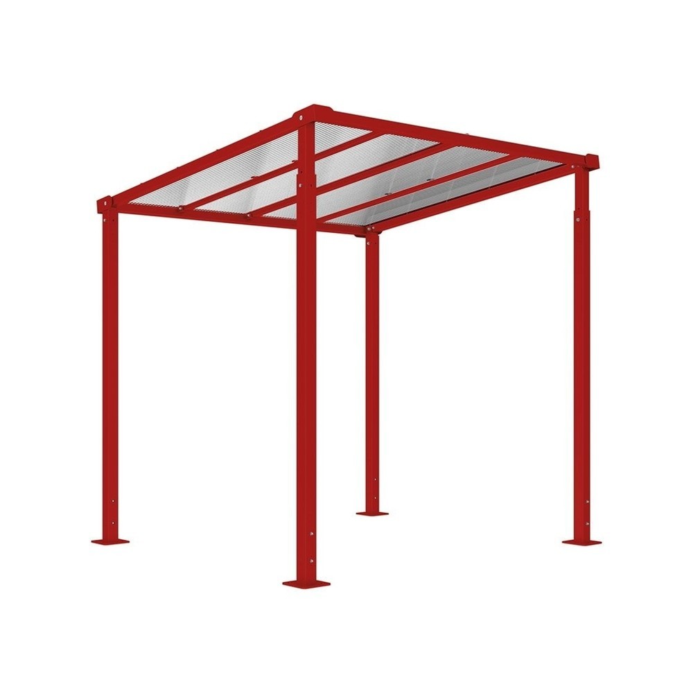 Produktabbildung Nr. 1: PROCITY® Fahrradüberdachung Milano, Grundmodell, ohne Verkleidungen, purpurrot