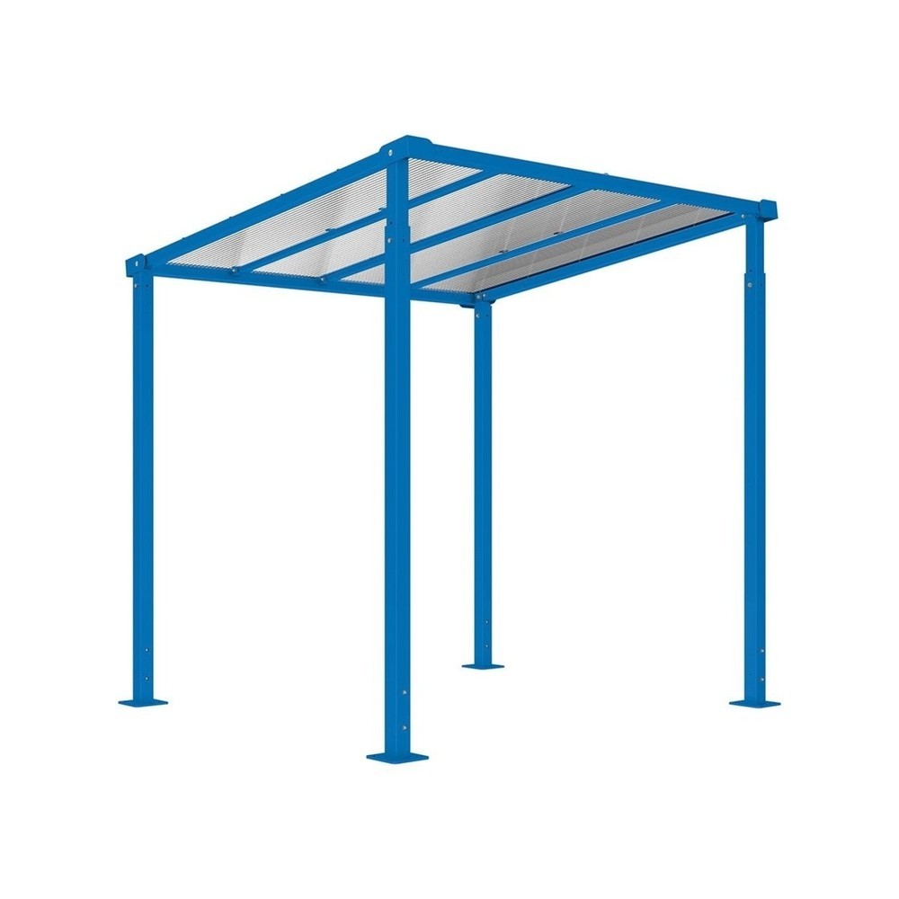Produktabbildung Nr. 1: PROCITY® Fahrradüberdachung Milano, Grundmodell, ohne Verkleidungen, blau