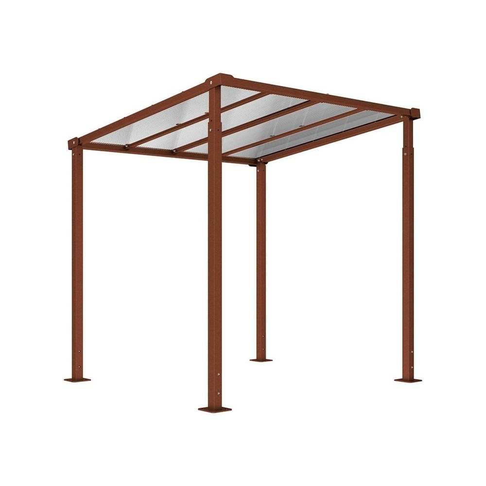 Produktabbildung Nr. 1: PROCITY® Fahrradüberdachung Milano, Grundmodell, ohne Verkleidungen, Rost Corten Effekt