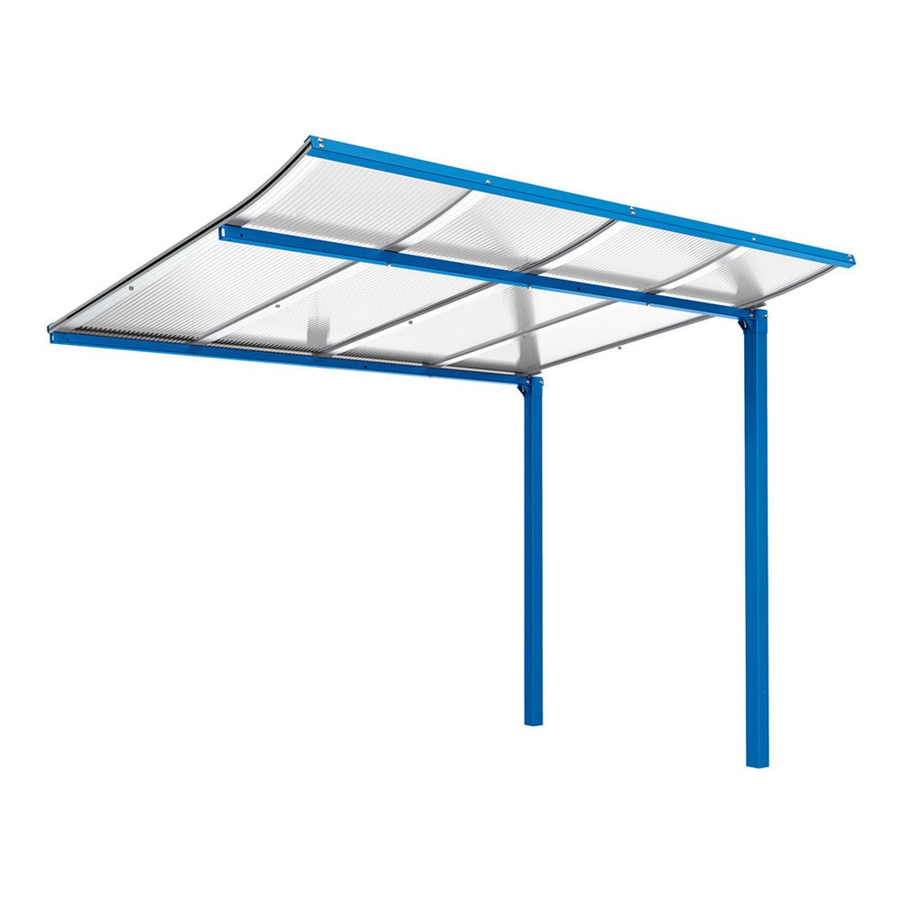 Produktabbildung: PROCITY® Fahrradüberdachung Modulo, Erweiterung, ohne Verkleidung, blau