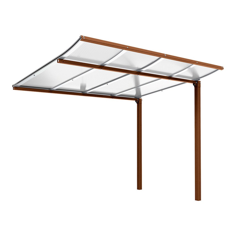 Produktabbildung: PROCITY® Fahrradüberdachung Modulo, Erweiterung, ohne Verkleidung, Rost Corten Effekt