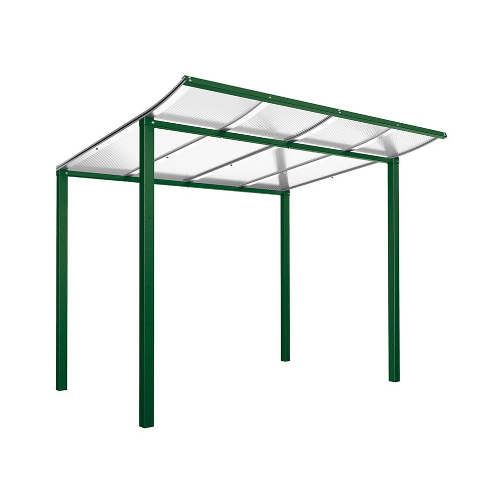 Produktabbildung: PROCITY® Fahrradüberdachung Modulo, Grundmodell, ohne Verkleidung, moosgrün