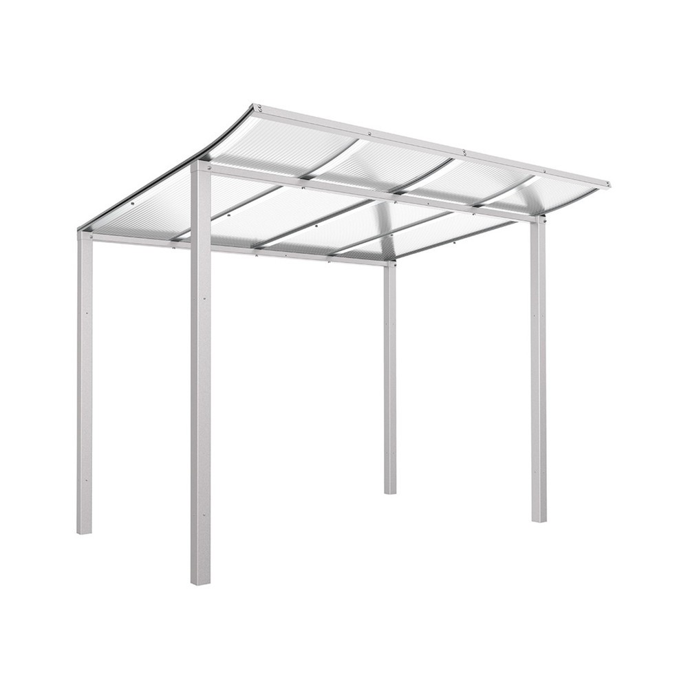 Produktabbildung: PROCITY® Fahrradüberdachung Modulo, Grundmodell, ohne Verkleidung, grau
